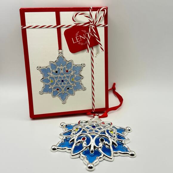 Lenox Merry & Bright Clear Snowflake Christmas Ornament Holiday Decor Festive - Picture 4 of 8